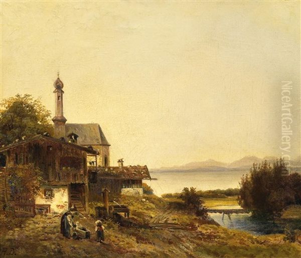 Chiemsee Mit Bauernhausern Und Kapelle - view 1