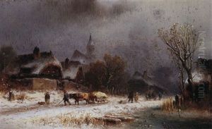 Dorf Im Winter by Anton Doll