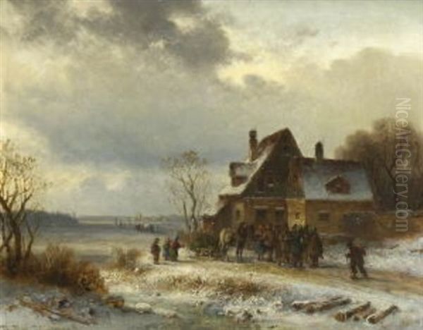 Winterlandschaft Mit Jagdgesellschaft - view 1
