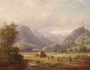 Heuernte Im Hochgebirge by Anton Doll