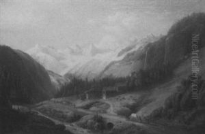 Figures On A Mountain Path by Anton Doll