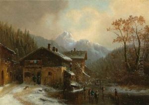 Gebirgsdorf Im Winter
