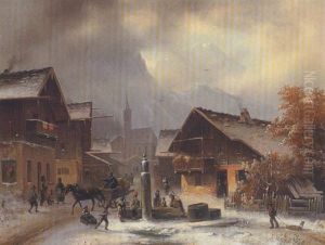 Gebirgsdorf Im Winter by Anton Doll