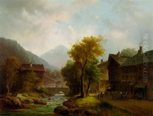 Gebirgsstadtchen Im Sommer - view 1