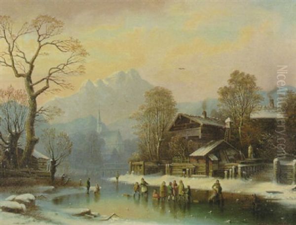 Gebirgsdorf Im Winter - view 1