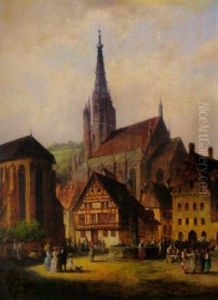 Belebter Platz In Der Altstadt