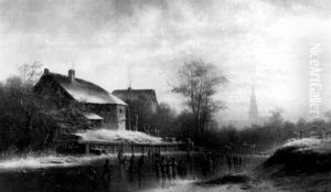 Winter An Der Isar by Anton Doll
