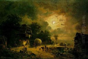 Bayerisches Dorf Bei Vollmond