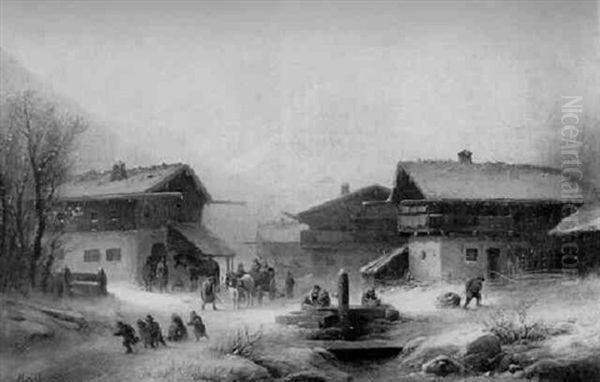 Gebirgsdorf Im Winter - view 1