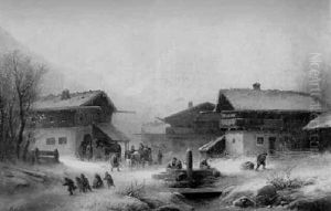Gebirgsdorf Im Winter by Anton Doll