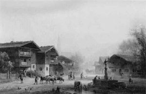 Gebirgsdorf Im Sommer Gebirgsdorf Im Sommer