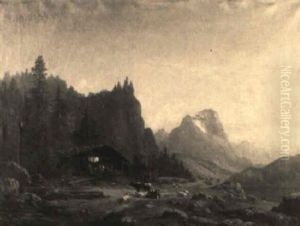 A Scene In The Mountains by Anton Doll