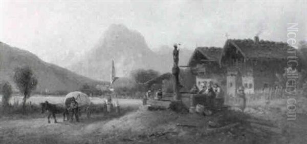 Dorfbrunnen Im Bayrischen Gebirge - view 1