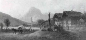 Dorfbrunnen Im Bayrischen Gebirge by Anton Doll