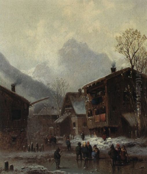 Gebirgsdorf Im Winter - view 1