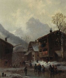 Gebirgsdorf Im Winter by Anton Doll