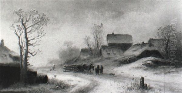 Verschneite Dorfstrase - view 1