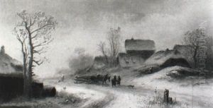 Verschneite Dorfstrase