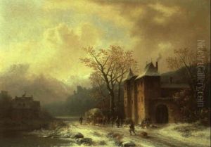 Winterliche Fluslandschaft In Tirol by Anton Doll