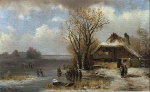 Eislaufer In Der Bucht by Anton Doll