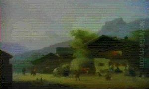 Ein Tag Auf Dem Lande, Auf Einem Bayrischen Bauernhof Geht Der Tag Zu Ende by Anton Doll