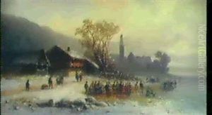 Winterliche Szene Am Tegernsee