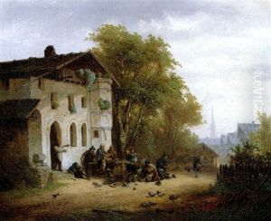 Rauferei Vor Der Schenke