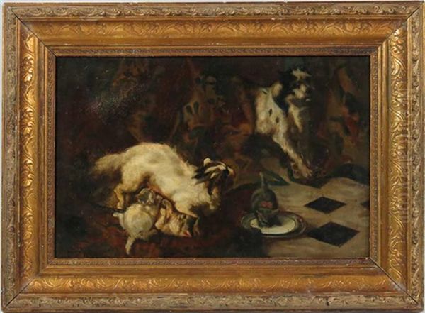 Cat Protecting Her Kittens - view 1