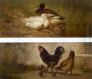 Ducks (+ Rooster And Hen; Pair) by John Henry Dolph