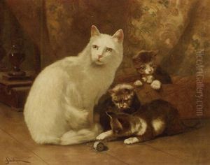 A Spool Of Thread, A Mother With Her Kittens by John Henry Dolph