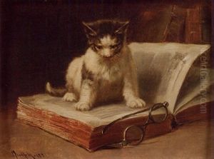 The Scholar / A Kitten On A Book by John Henry Dolph
