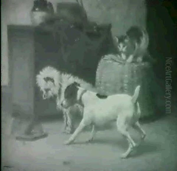 The Little Captive / Genre Scene With Cat, Dog And Mouse - view 1