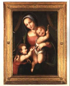 The Virgin And Child With The Infant St. John, The Infant Christ And Crucifix by Mariotto Dolzemele