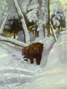 Braunbar Im Winter by Carl von Dombrowski