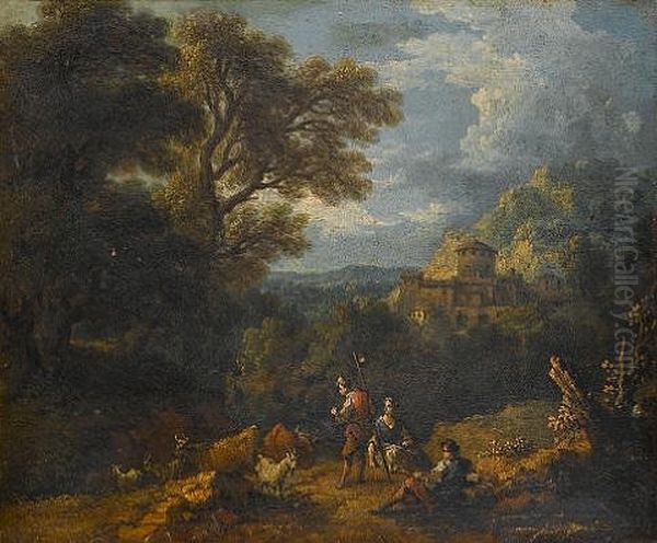 Shepherds Tending Their Livestock - view 1