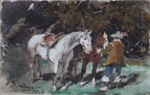 El Descanso De Los Caballos by Francisco Domingo Marques