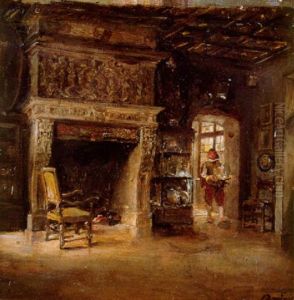 Escena De Interior Con Caballero by Francisco Domingo Marques