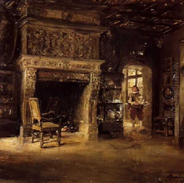Mayordomo Entrando En Un Salon - view 1