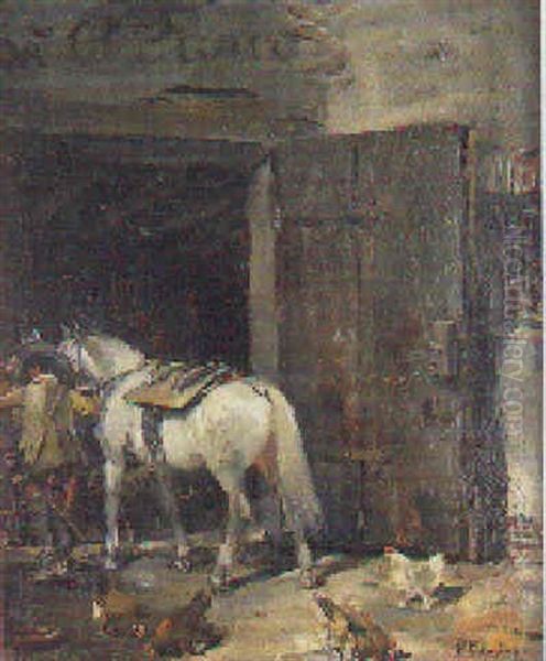 Caballero Llegando A La Posada - view 1