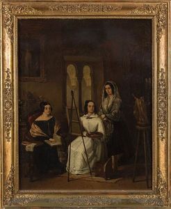 Dama Pintando, 1844 by Joaquin Dominguez Becquer