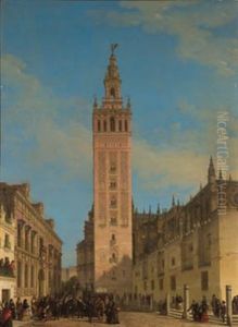 La Giralda, Vista Desde Placentines by Valeriano (Valerio) Dominguez Becquer