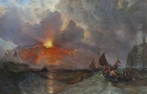 Marine Par Temps Gris by Cornelis Christiaan Dommelshuizen