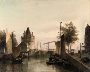 View Of Amsterdam, With The Schreierstoren by Cornelis Christiaan Dommelshuizen
