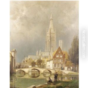 Bruges, A Rising Storm by Cornelis Christiaan Dommelshuizen