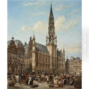 The Flower Market In The Grande Place, Brussels
