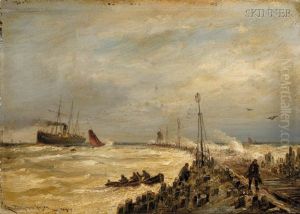 The Hook Van Holland Entrance Of The New Canal For Rotterdam by Cornelis Christiaan Dommelshuizen