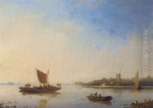 Fishing Boats In A River Landscape