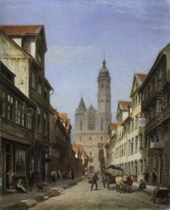 Standtansicht Mit Einer Zweiturmigen Kirche Standtansicht Mit Einer Zweiturmigen Kirche