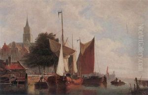 View In Amsterdam by Cornelis Christiaan Dommelshuizen
