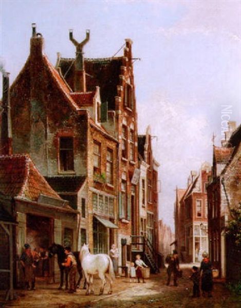 Figures By A Forge In A Dutch Town - view 1